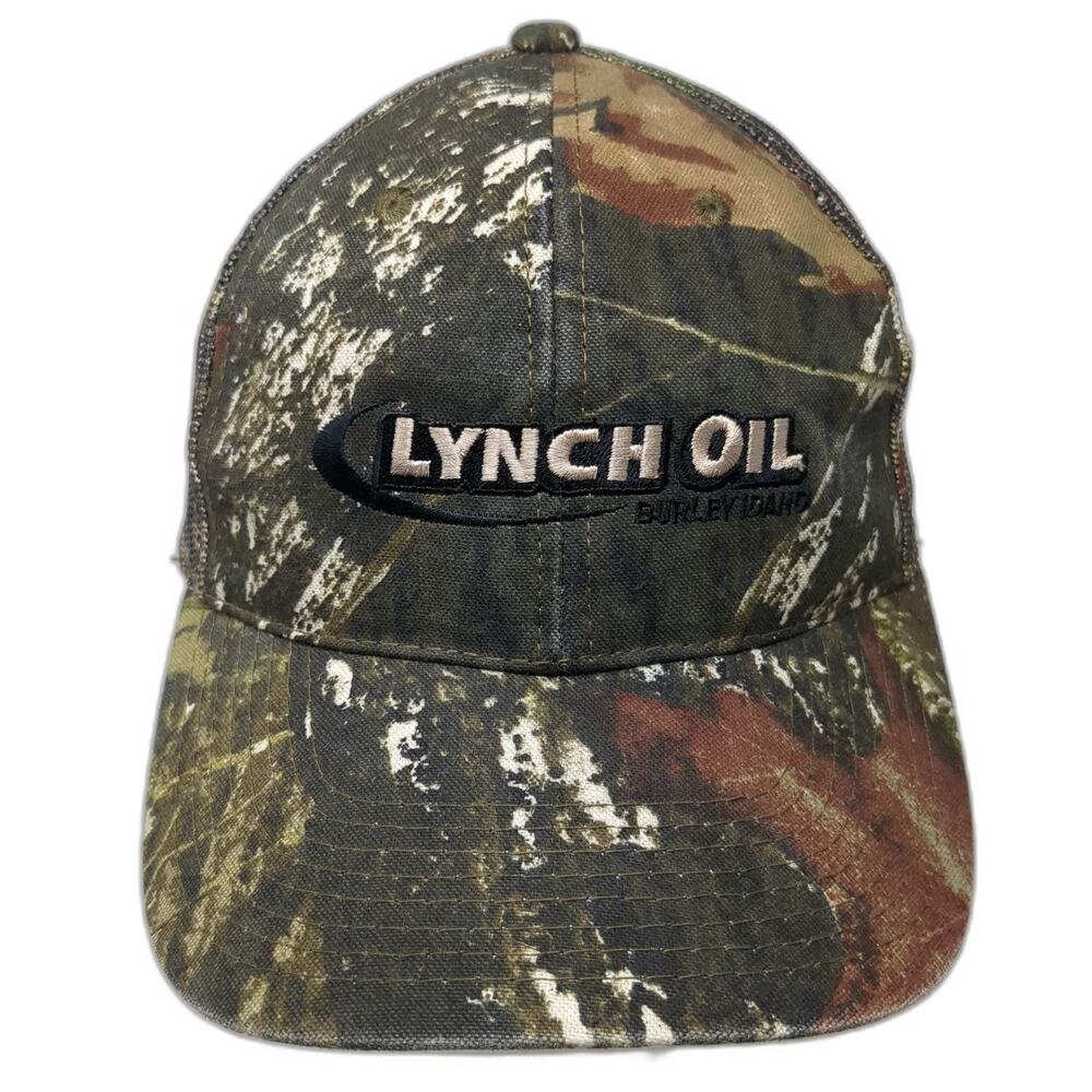 HitWear Baseball Cap Green OSFM Lynch Oil Burley Idaho Camo Mesh Strapback Hat